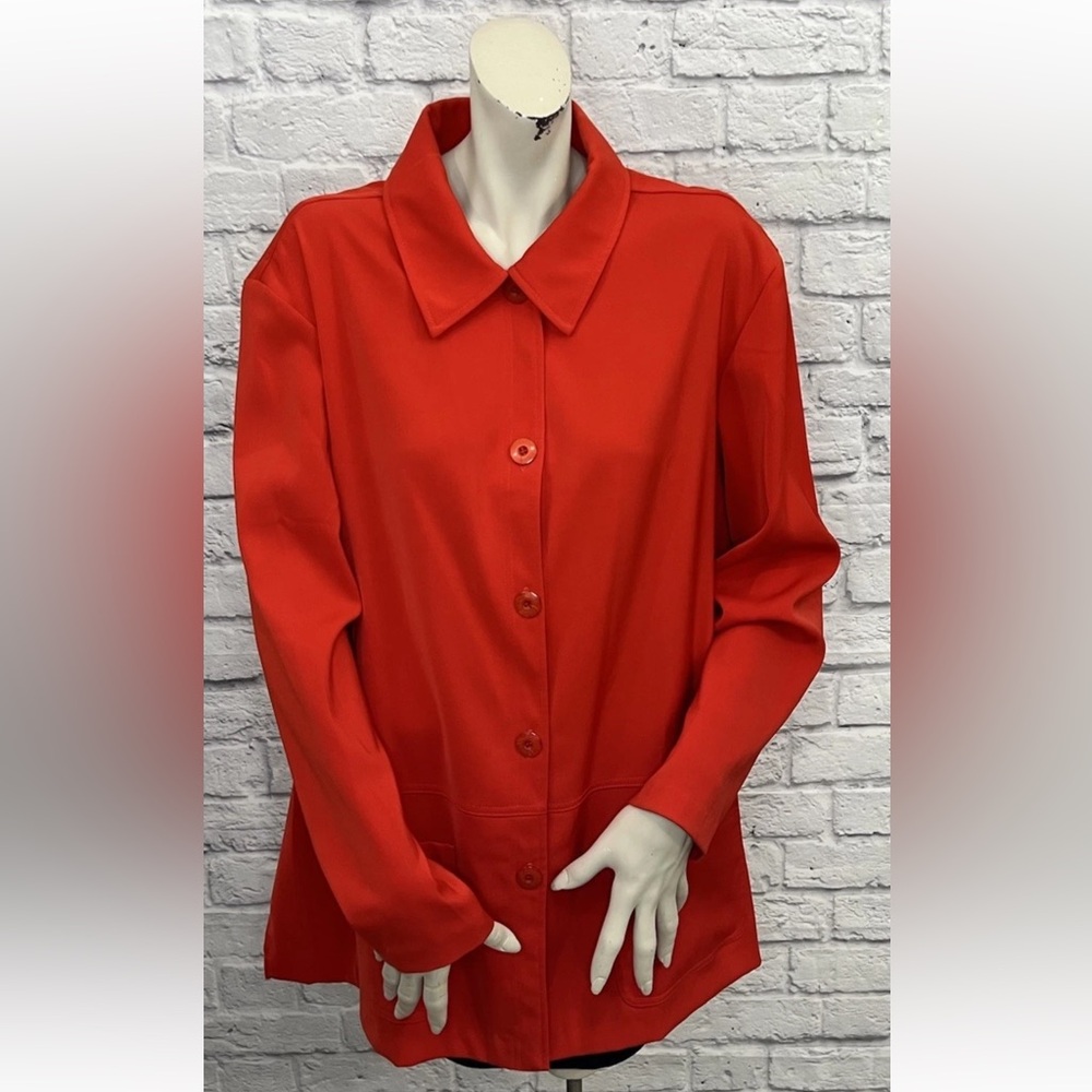 SUSAN GRAVER STYLE DARK ORANGE LONG SLEEVE JACKET SIZE 2X
